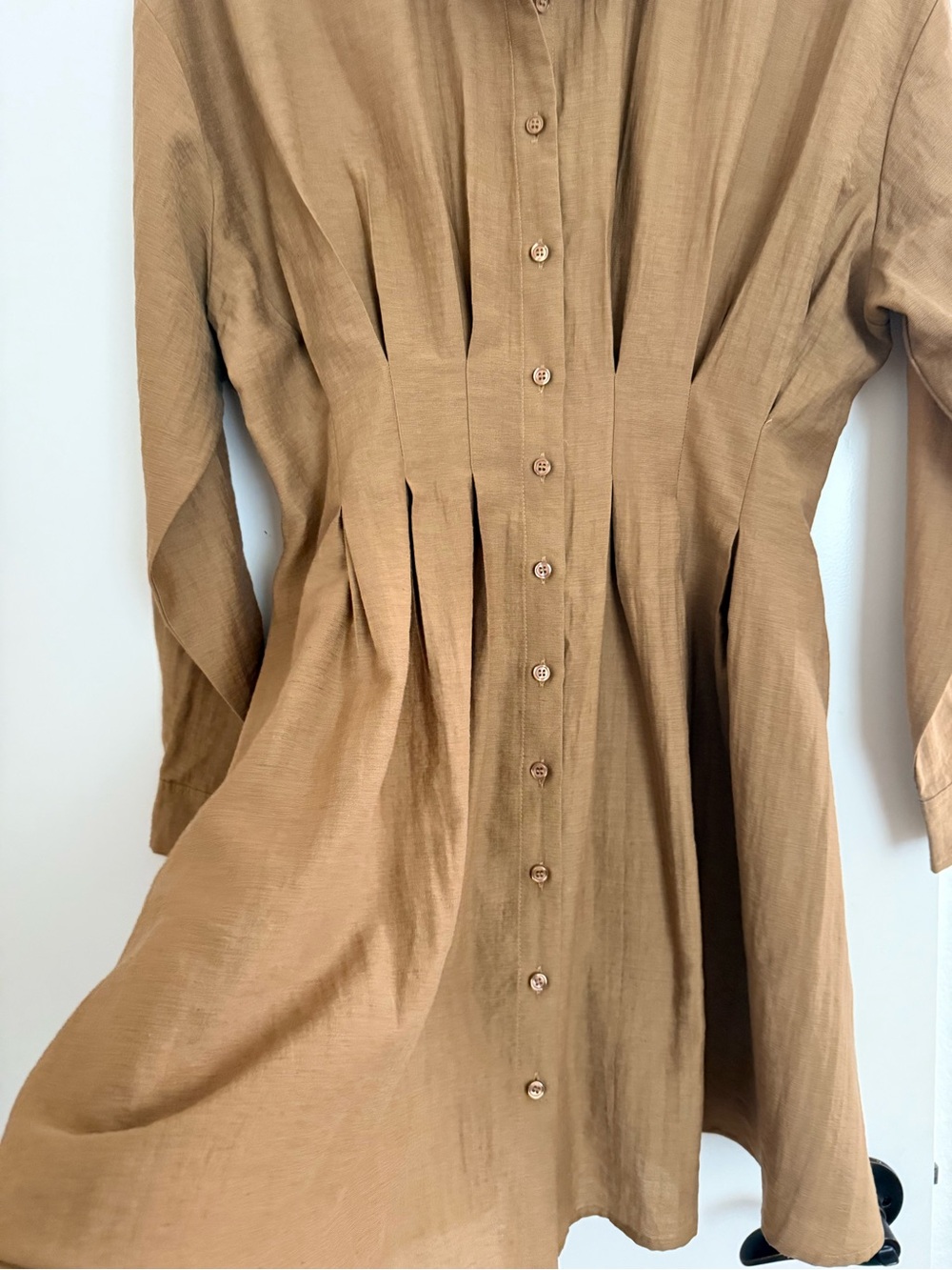 MILA MAE Lightweight Waist-Defined Shirt Dress | Size S-M - Picture 2 of 6